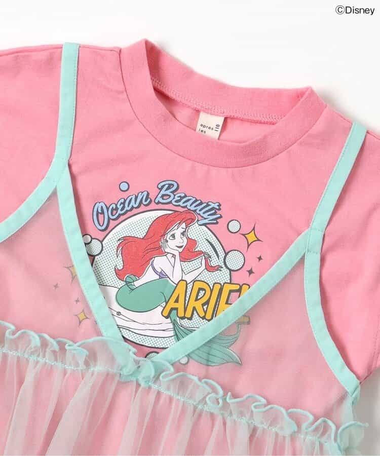日本童裝 apres les cours x Disney Frozen/公主 假兩件薄紗連身裙 80-140cm 女童款 夏季 DRESSES