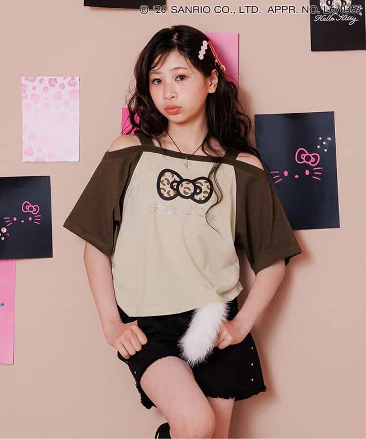 日本童裝 algy x Sanrio Hello Kitty 露肩款上衣 130-160cm 女童款 夏季  TOPS  其他品牌童裝