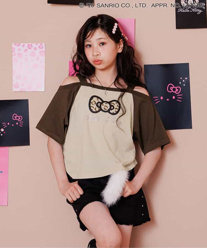 日本童裝 algy x Sanrio Hello Kitty 露肩款上衣 130-160cm 女童款 夏季  TOPS  其他品牌童裝