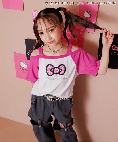 日本童裝 algy x Sanrio Hello Kitty 露肩款上衣 130-160cm 女童款 夏季  TOPS  其他品牌童裝