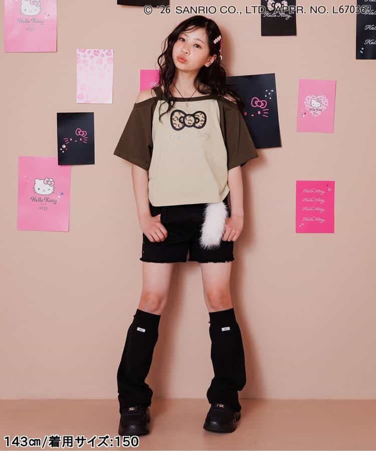 日本童裝 algy x Sanrio Hello Kitty 露肩款上衣 130-160cm 女童款 夏季  TOPS  其他品牌童裝