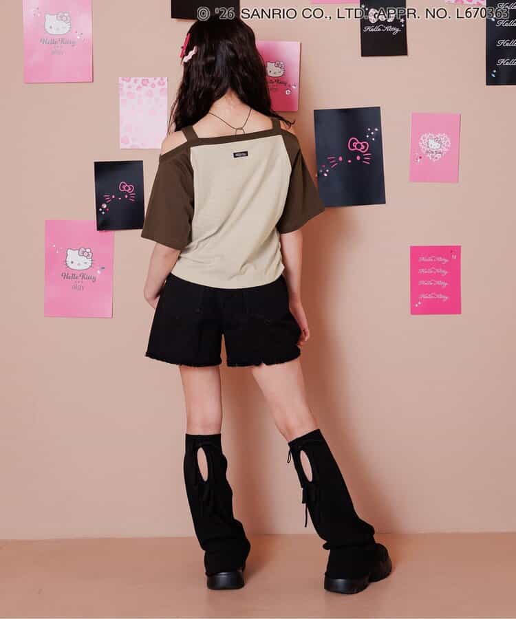 日本童裝 algy x Sanrio Hello Kitty 露肩款上衣 130-160cm 女童款 夏季  TOPS  其他品牌童裝