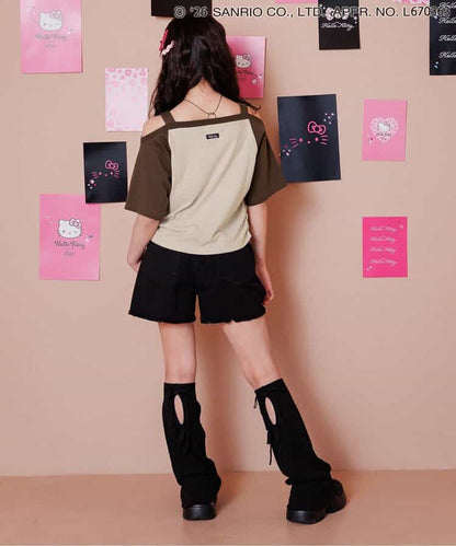日本童裝 algy x Sanrio Hello Kitty 露肩款上衣 130-160cm 女童款 夏季  TOPS  其他品牌童裝