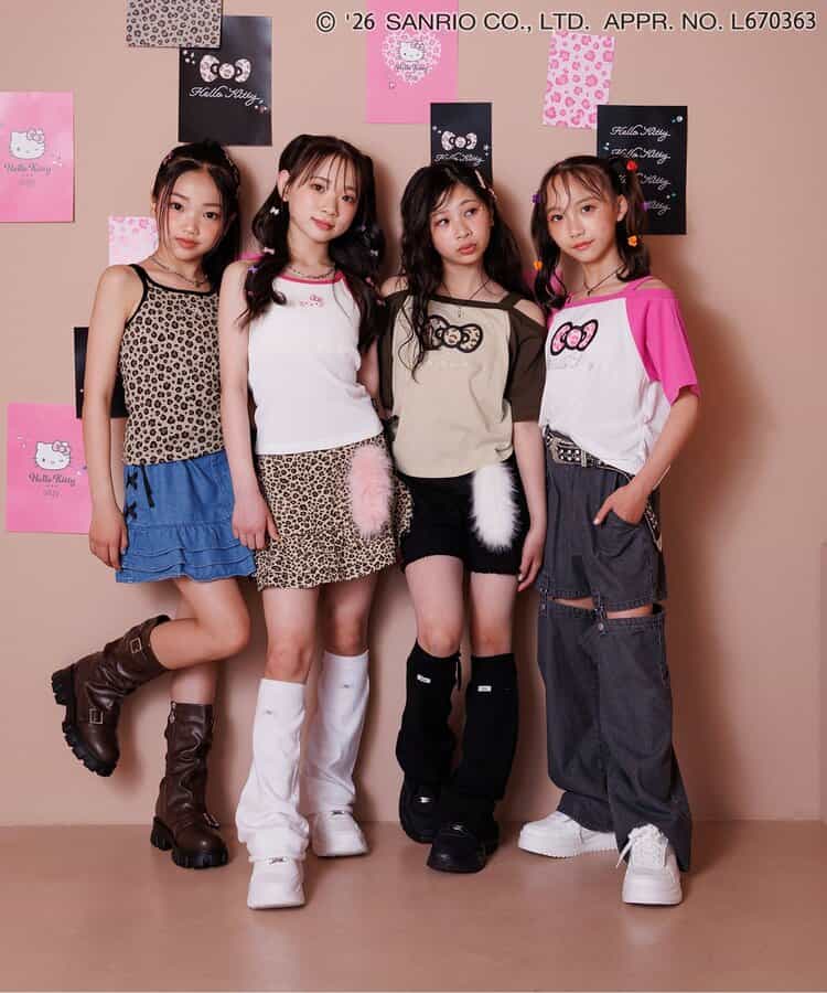 日本童裝 algy x Sanrio Hello Kitty 露肩款上衣 130-160cm 女童款 夏季  TOPS  其他品牌童裝