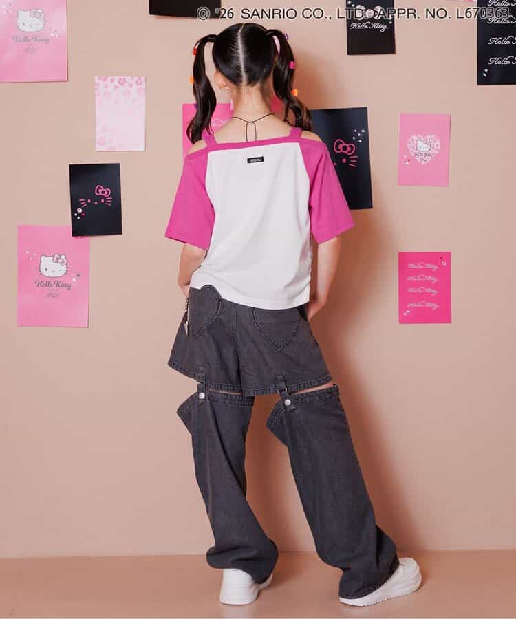 日本童裝 algy x Sanrio Hello Kitty 露肩款上衣 130-160cm 女童款 夏季  TOPS  其他品牌童裝