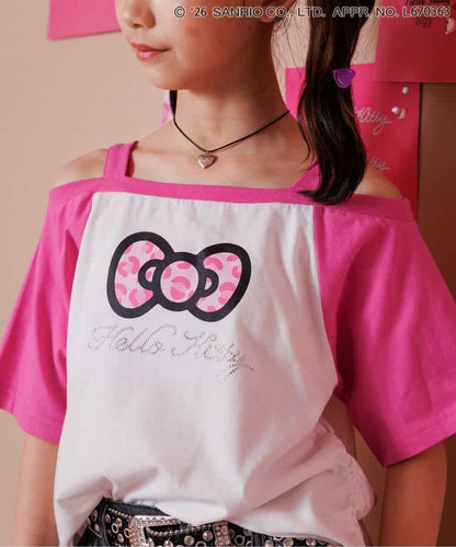 日本童裝 algy x Sanrio Hello Kitty 露肩款上衣 130-160cm 女童款 夏季  TOPS  其他品牌童裝