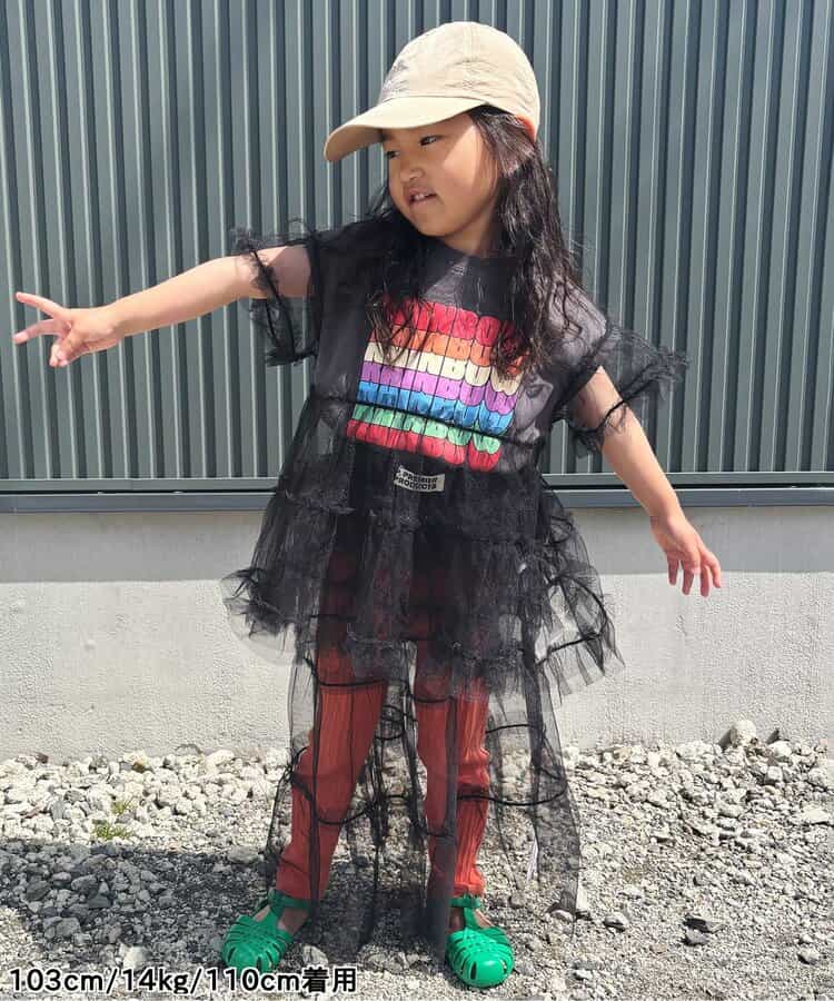 日本童裝 p.premier 彩虹字母拼接薄紗上衣 80-140cm 女童款 夏季  TOPS