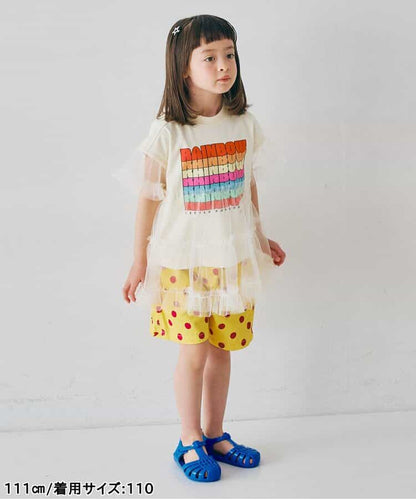 日本童裝 p.premier 彩虹字母拼接薄紗上衣 80-140cm 女童款 夏季  TOPS