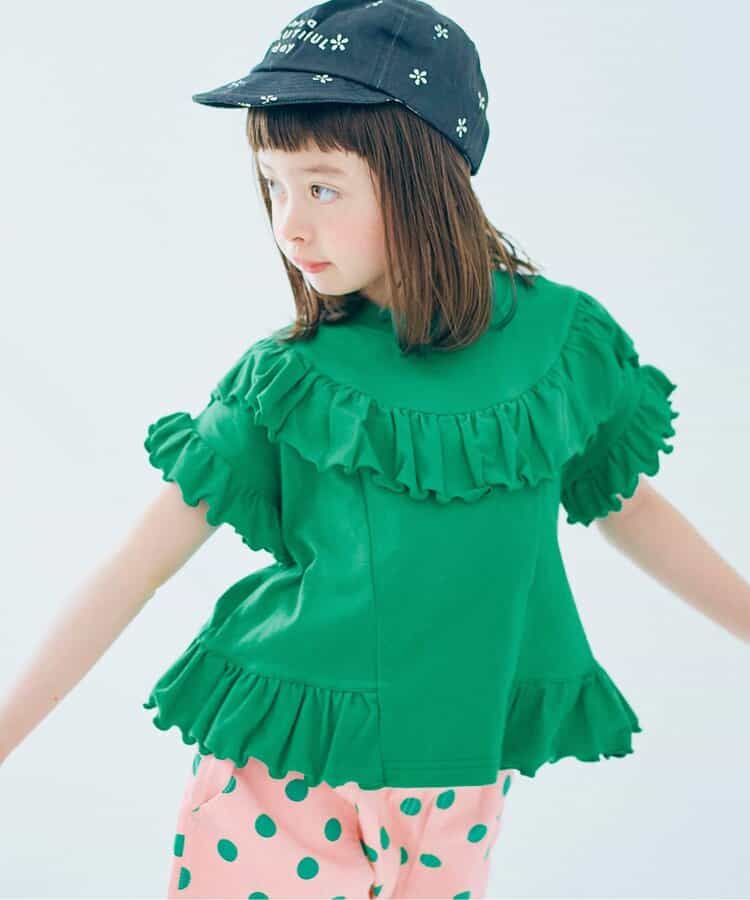 日本童裝 p.premier 彈性荷葉邊寬鬆上衣 80-140cm 女童款 夏季  TOPS
