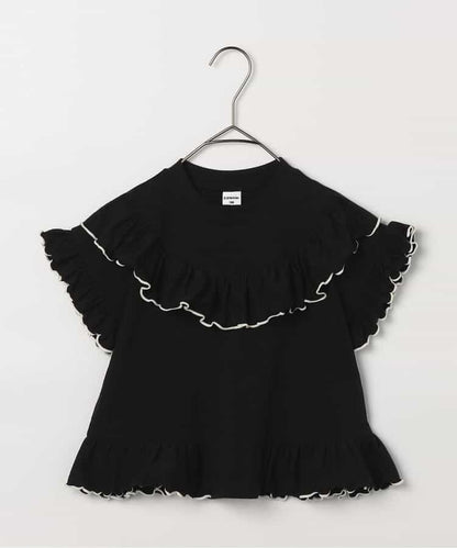 日本童裝 p.premier 彈性荷葉邊寬鬆上衣 80-140cm 女童款 夏季  TOPS