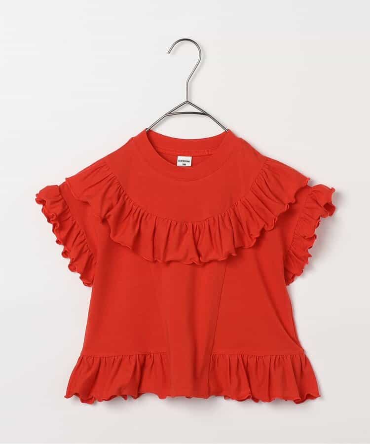 日本童裝 p.premier 彈性荷葉邊寬鬆上衣 80-140cm 女童款 夏季  TOPS