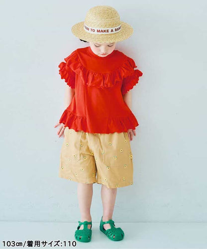 日本童裝 p.premier 彈性荷葉邊寬鬆上衣 80-140cm 女童款 夏季  TOPS