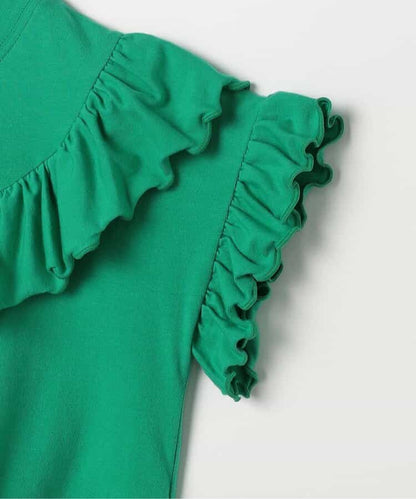 日本童裝 p.premier 彈性荷葉邊寬鬆上衣 80-140cm 女童款 夏季  TOPS