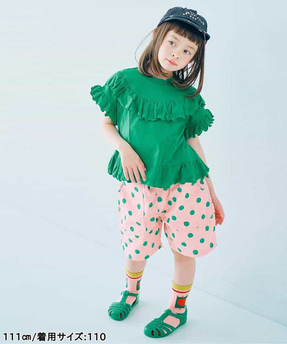 日本童裝 p.premier 彈性荷葉邊寬鬆上衣 80-140cm 女童款 夏季  TOPS