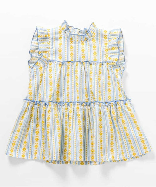 日本童裝 apres les cours 無袖荷葉邊上衣 90-130cm 女童款 夏季 DRESSES