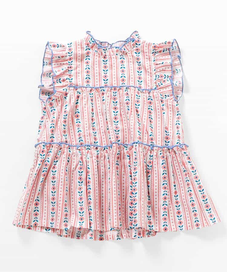 日本童裝 apres les cours 無袖荷葉邊上衣 90-130cm 女童款 夏季 DRESSES