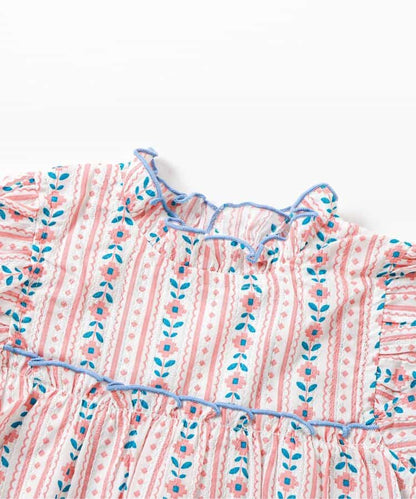 日本童裝 apres les cours 無袖荷葉邊上衣 90-130cm 女童款 夏季 DRESSES