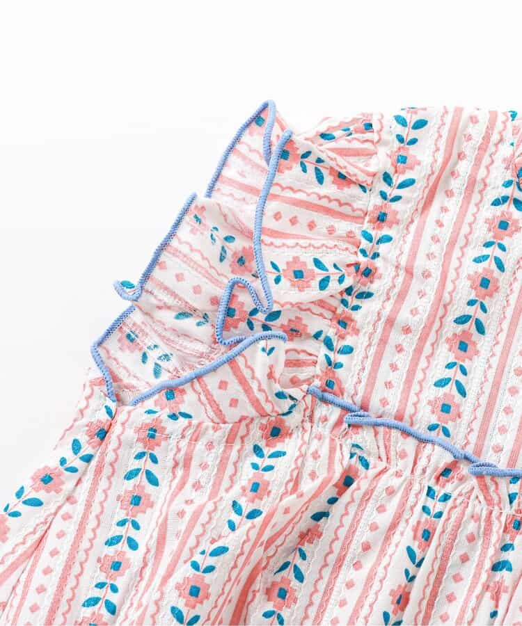 日本童裝 apres les cours 無袖荷葉邊上衣 90-130cm 女童款 夏季 DRESSES