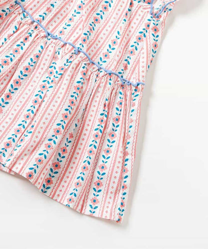 日本童裝 apres les cours 無袖荷葉邊上衣 90-130cm 女童款 夏季 DRESSES