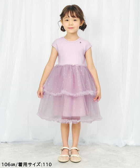 日本童裝 apres les cours 薄紗拼接連身裙 80-140cm 女童款 夏季 DRESSES 面試/宴會/表演
