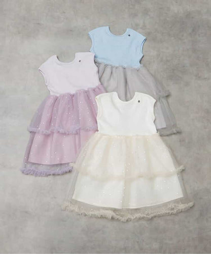 日本童裝 apres les cours 薄紗拼接連身裙 80-140cm 女童款 夏季 DRESSES 面試/宴會/表演
