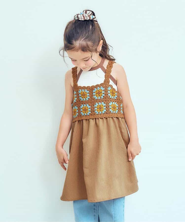 日本童裝 apres les cours 鉤針編織吊帶連身裙 90-140cm 女童款 夏季 DRESSES