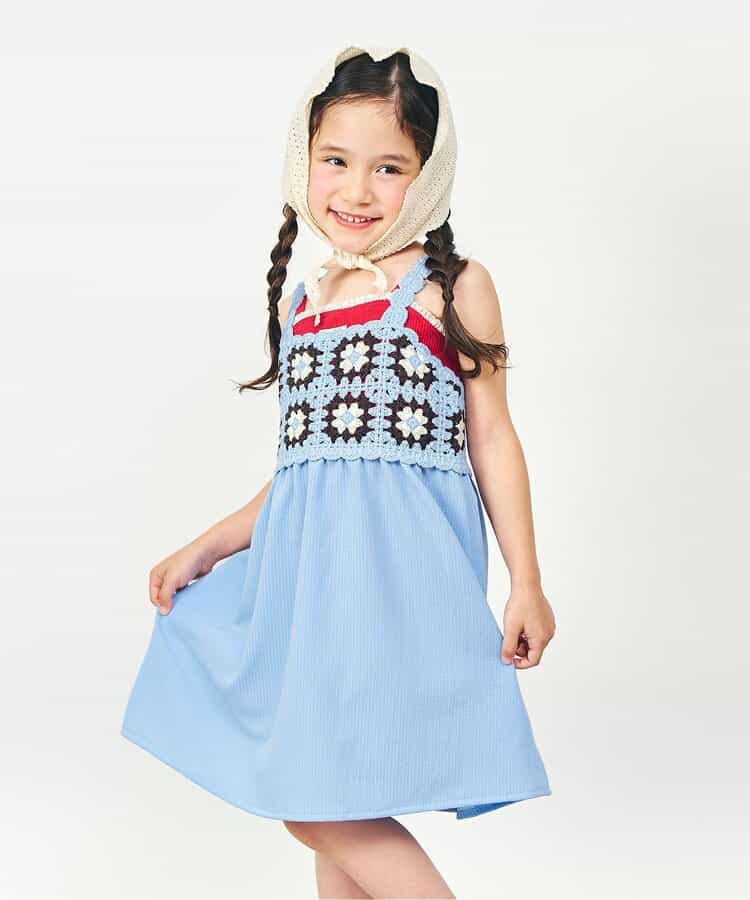 日本童裝 apres les cours 鉤針編織吊帶連身裙 90-140cm 女童款 夏季 DRESSES