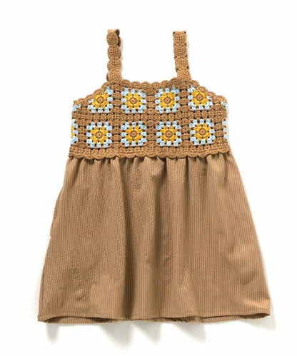 日本童裝 apres les cours 鉤針編織吊帶連身裙 90-140cm 女童款 夏季 DRESSES