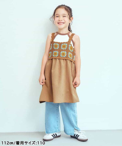 日本童裝 apres les cours 鉤針編織吊帶連身裙 90-140cm 女童款 夏季 DRESSES