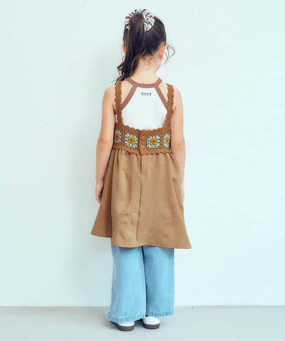 日本童裝 apres les cours 鉤針編織吊帶連身裙 90-140cm 女童款 夏季 DRESSES