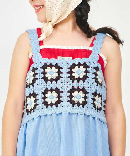 日本童裝 apres les cours 鉤針編織吊帶連身裙 90-140cm 女童款 夏季 DRESSES