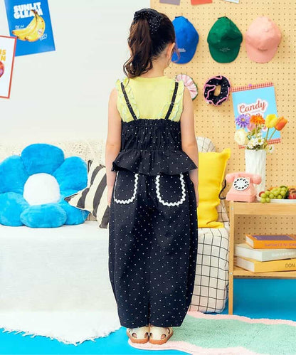 日本童裝 apres les cours 吊帶層疊荷葉邊上衣 90-140cm 女童款 夏季 TOPS