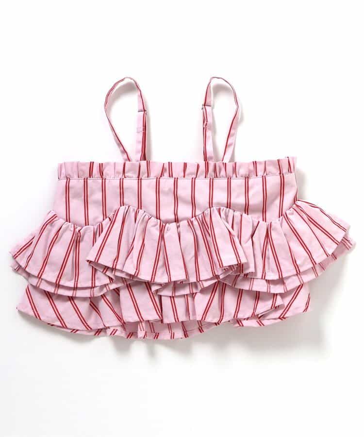 日本童裝 apres les cours 吊帶層疊荷葉邊上衣 90-140cm 女童款 夏季 TOPS