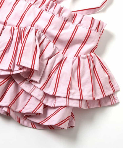 日本童裝 apres les cours 吊帶層疊荷葉邊上衣 90-140cm 女童款 夏季 TOPS