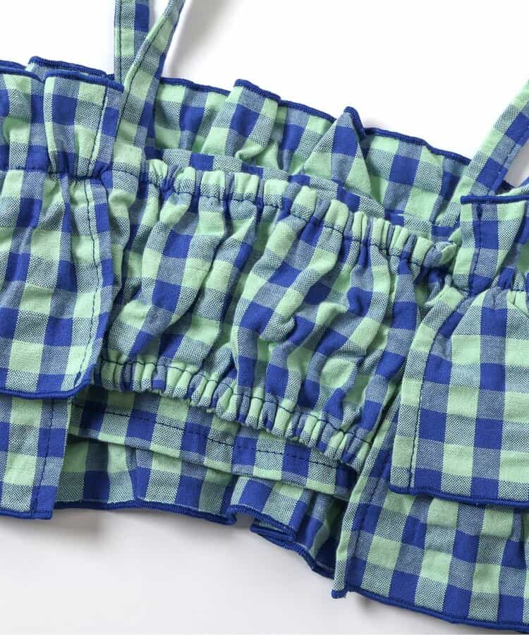 日本童裝 apres les cours 格紋吊帶及連衣套裝 70-80cm 女童款 初生嬰兒 夏季 TOPS Jumpsuit
