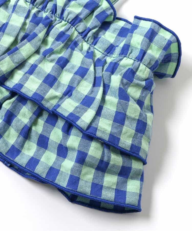 日本童裝 apres les cours 格紋吊帶及連衣套裝 70-80cm 女童款 初生嬰兒 夏季 TOPS Jumpsuit
