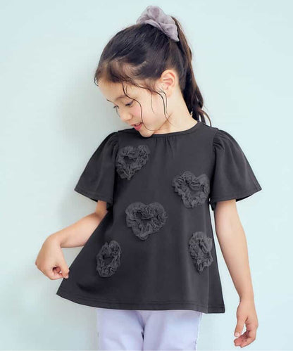 日本童裝 apres les cours 心型絲帶薄紗上衣 80-140cm 女童款 夏季 TOPS