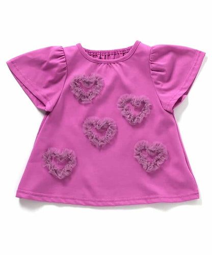 日本童裝 apres les cours 心型絲帶薄紗上衣 80-140cm 女童款 夏季 TOPS