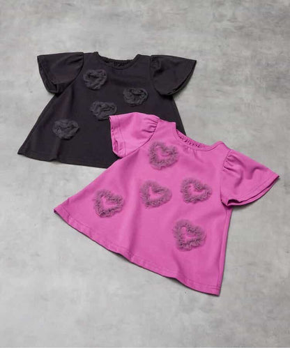 日本童裝 apres les cours 心型絲帶薄紗上衣 80-140cm 女童款 夏季 TOPS