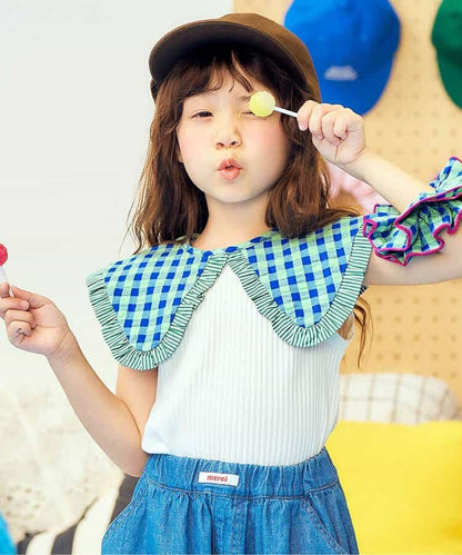 日本童裝 apres les cours  無袖翻領上衣 80-140cm 女童款 夏季 TOPS