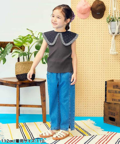 日本童裝 apres les cours  無袖翻領上衣 80-140cm 女童款 夏季 TOPS