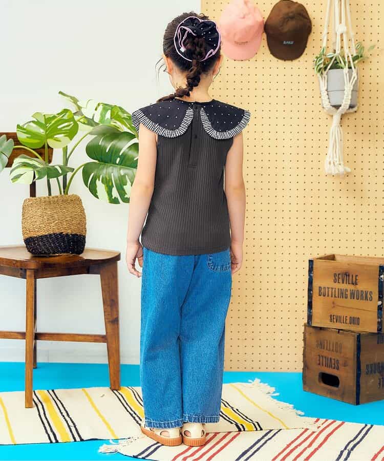 日本童裝 apres les cours  無袖翻領上衣 80-140cm 女童款 夏季 TOPS