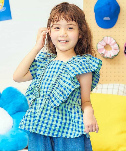 日本童裝 apres les cours 後背荷葉邊上衣 80-140cm 女童款 夏季 TOPS
