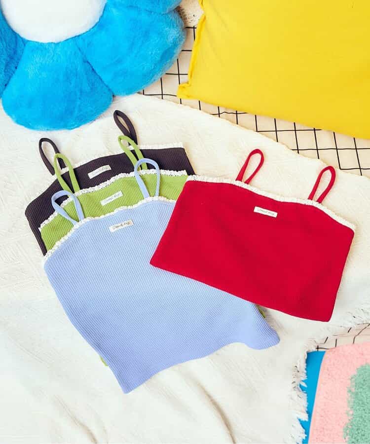日本童裝 apres les cours 蕾絲荷葉邊吊帶背心 80-140cm 女童款 夏季 TOPS