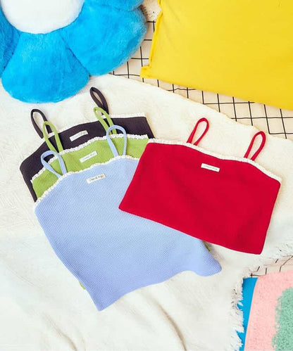 日本童裝 apres les cours 蕾絲荷葉邊吊帶背心 80-140cm 女童款 夏季 TOPS