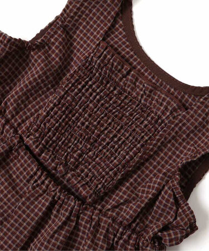 日本童裝 apres les cours 露背荷葉邊格紋連身裙 80-140cm 女童款 夏季 TOPS DRESSES