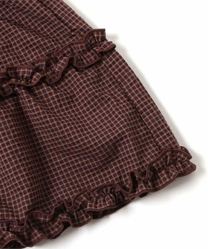 日本童裝 apres les cours 露背荷葉邊格紋連身裙 80-140cm 女童款 夏季 TOPS DRESSES