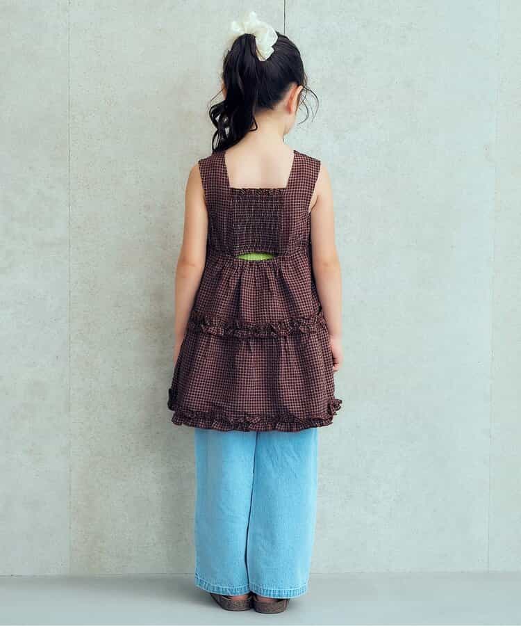 日本童裝 apres les cours 露背荷葉邊格紋連身裙 80-140cm 女童款 夏季 TOPS DRESSES