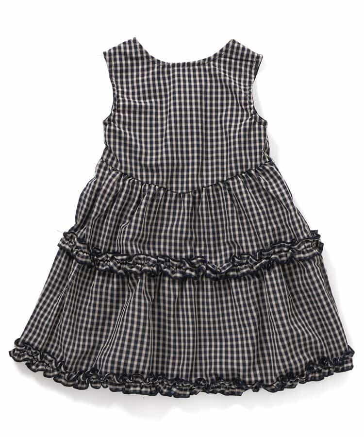 日本童裝 apres les cours 露背荷葉邊格紋連身裙 80-140cm 女童款 夏季 TOPS DRESSES