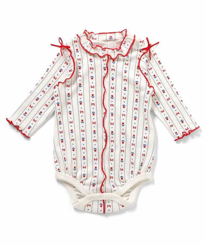日本童裝 apres les cours 木耳邊連衣 70-80cm 女童款 秋季 初生嬰兒 Jumpsuit